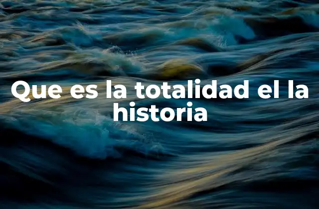 Que es la Totalidad el la Historia