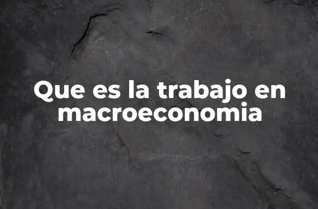 Que es la Trabajo en Macroeconomia