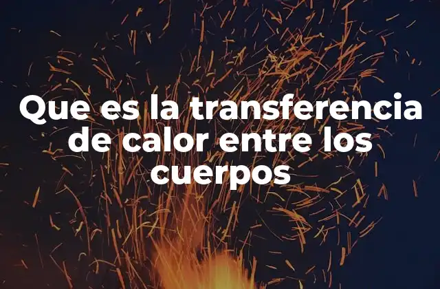 Que es la Transferencia de Calor entre los Cuerpos