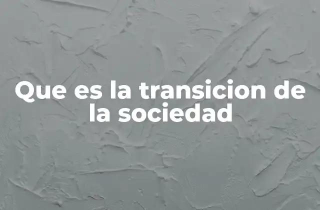 Que es la Transicion de la Sociedad