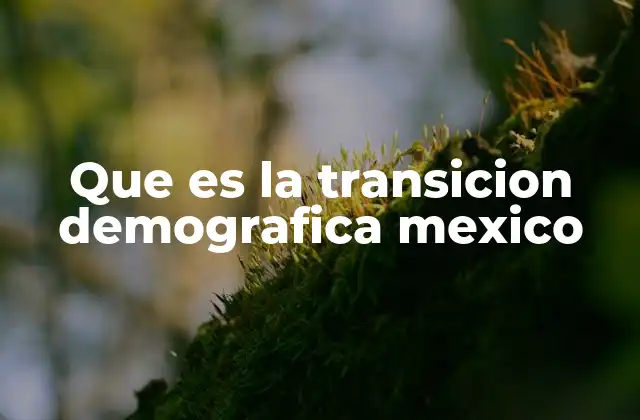 Que es la Transicion Demografica Mexico