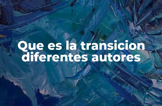 Que es la Transicion Diferentes Autores 2 La transición en diferentes contextos académicos