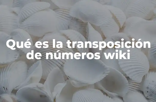 Aplicaciones de la transposición en sistemas numéricos