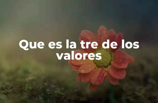 Que es la Tre de los Valores