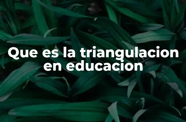Que es la Triangulacion en Educacion