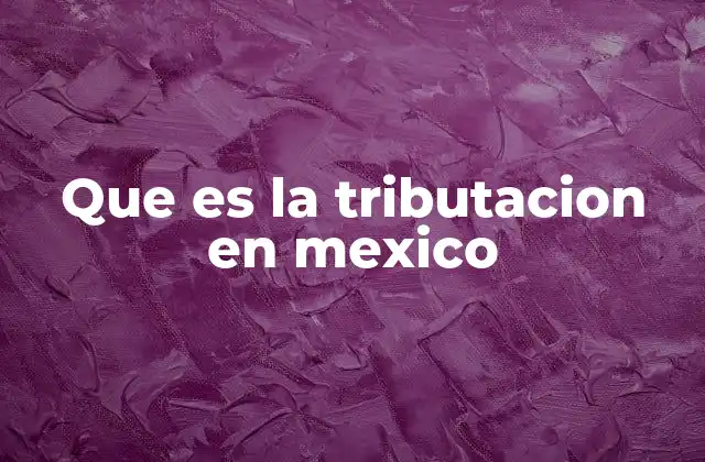 Que es la Tributacion en Mexico