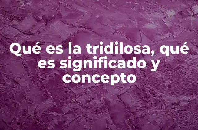 Qué es la Tridilosa, Qué es Significado y Concepto