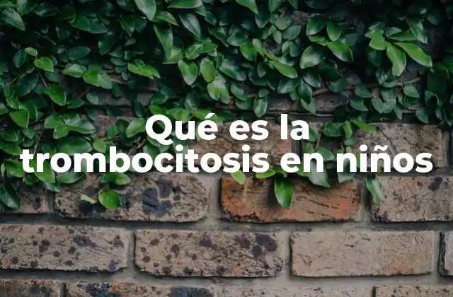 Qué es la Trombocitosis en Niños