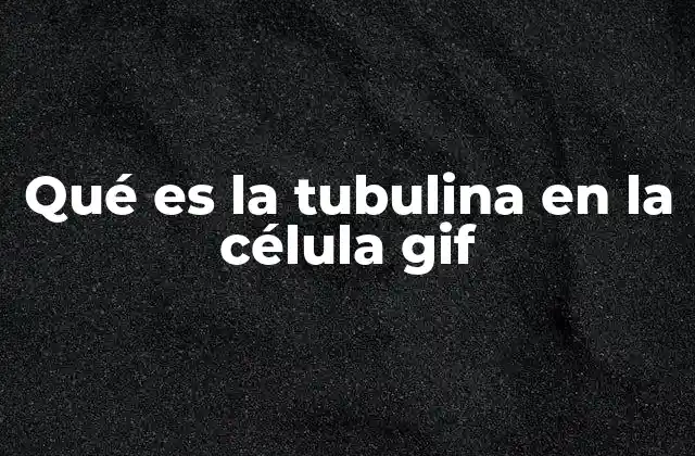 Qué es la Tubulina en la Célula Gif