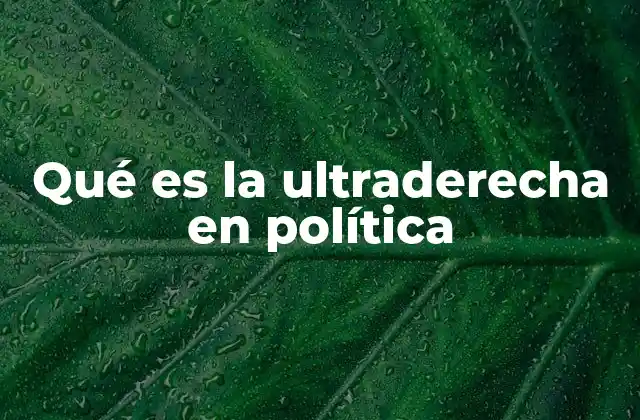 Qué es la Ultraderecha en Política