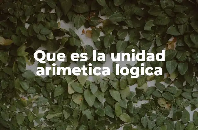 Que es la Unidad Arimetica Logica