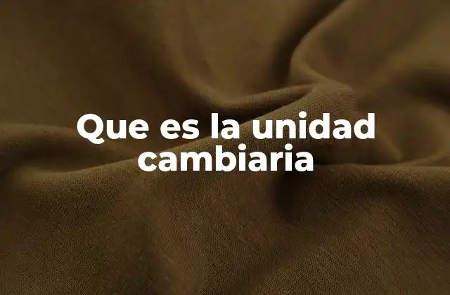 Que es la Unidad Cambiaria