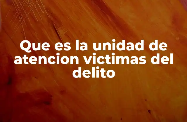Que es la Unidad de Atencion Victimas Del Delito