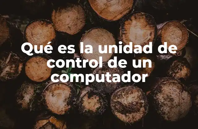 Qué es la Unidad de Control de un Computador