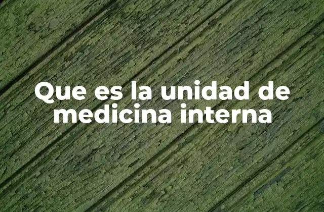 Que es la Unidad de Medicina Interna 2 El papel de la medicina interna en el sistema sanitario