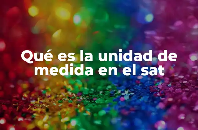 Qué es la Unidad de Medida en el Sat