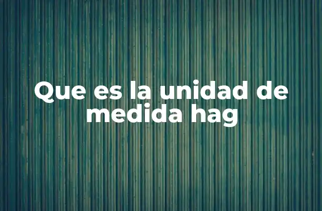 Que es la Unidad de Medida Hag 2 El origen y la historia detrás del uso del hag