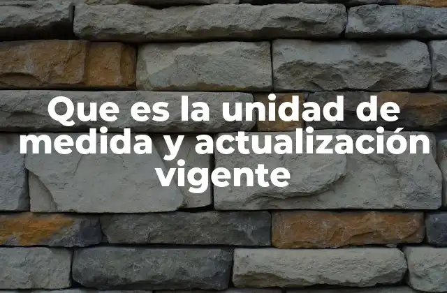 Que es la Unidad de Medida y Actualización Vigente