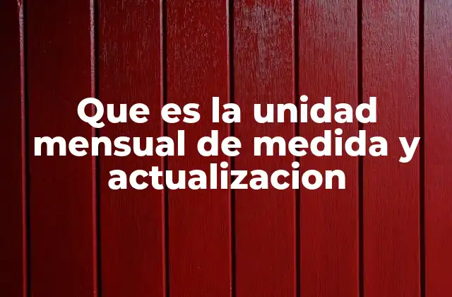 Que es la Unidad Mensual de Medida y Actualizacion