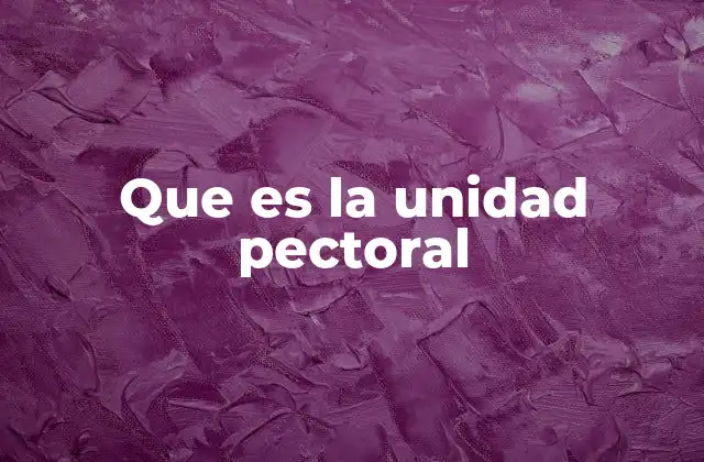 Que es la Unidad Pectoral 2 El papel del pectoral en el cuerpo humano