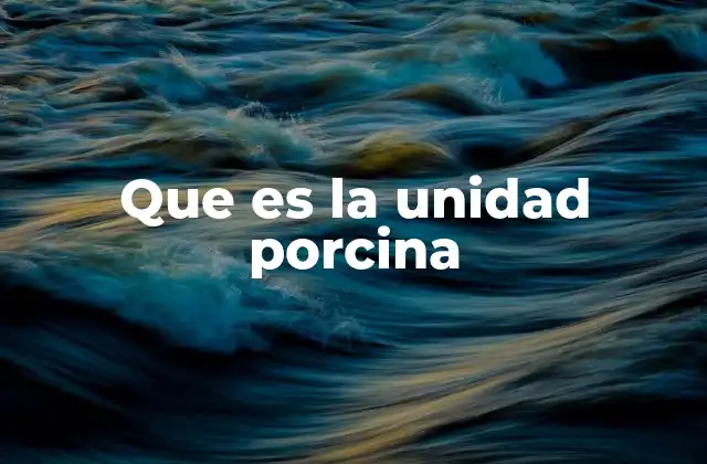 Que es la Unidad Porcina