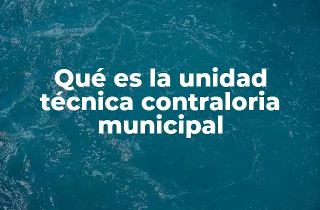 Qué es la Unidad Técnica Contraloria Municipal