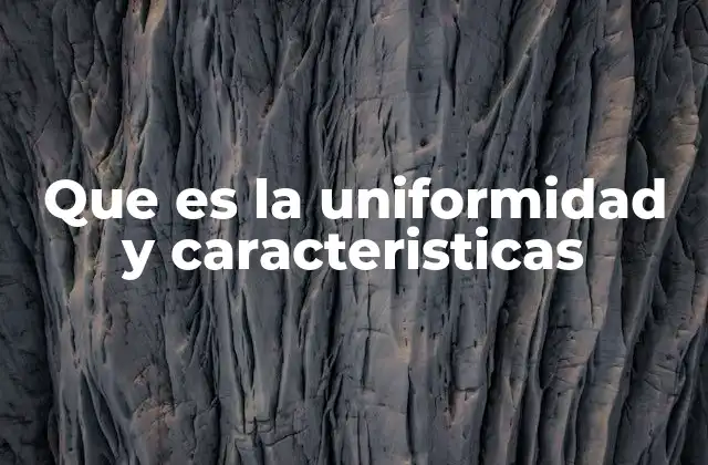 Que es la Uniformidad y Caracteristicas 2 El papel de la uniformidad en la estabilidad y la cohesión