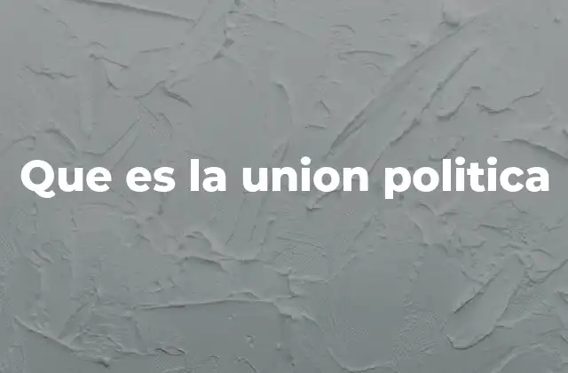 Que es la Union Politica