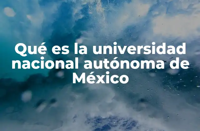 Qué es la Universidad Nacional Autónoma de México