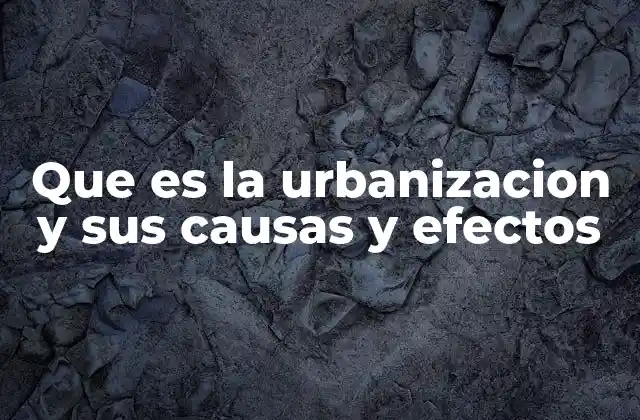 Que es la Urbanizacion y Sus Causas y Efectos