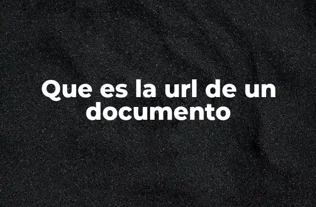 Que es la Url de un Documento