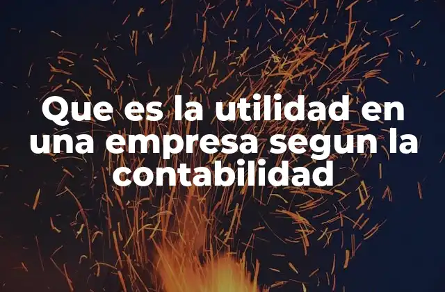 Que es la Utilidad en una Empresa Segun la Contabilidad