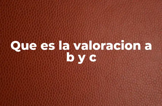 Que es la Valoracion a B y C