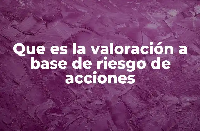 Que es la Valoración a Base de Riesgo de Acciones