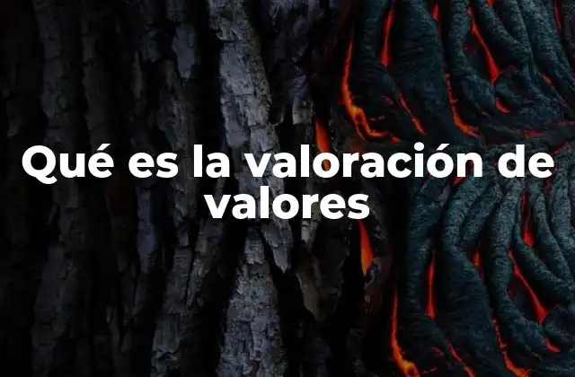 Qué es la Valoración de Valores