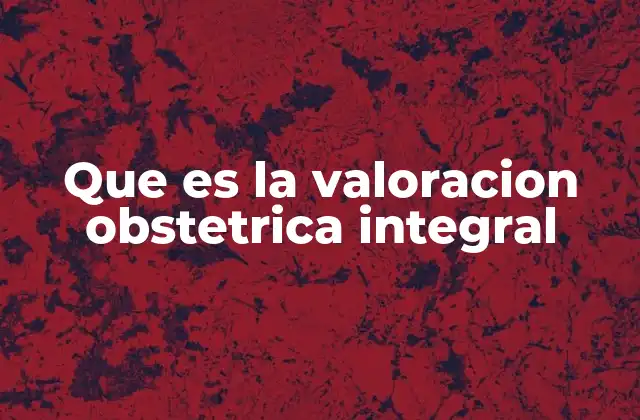 Que es la Valoracion Obstetrica Integral