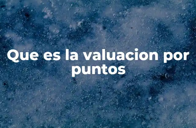 Que es la Valuacion por Puntos