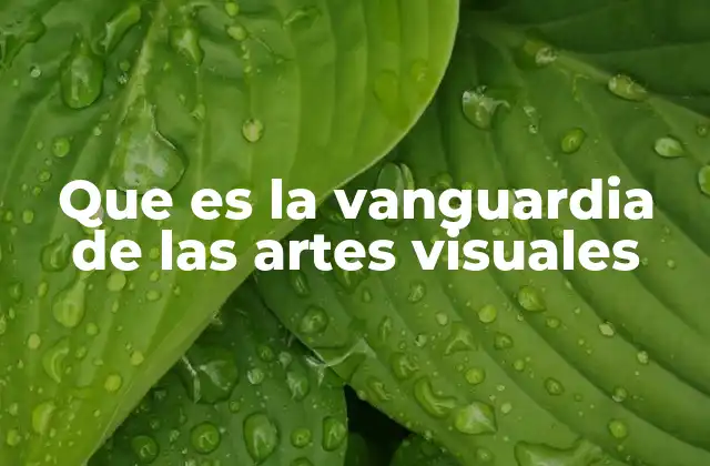 Que es la Vanguardia de las Artes Visuales