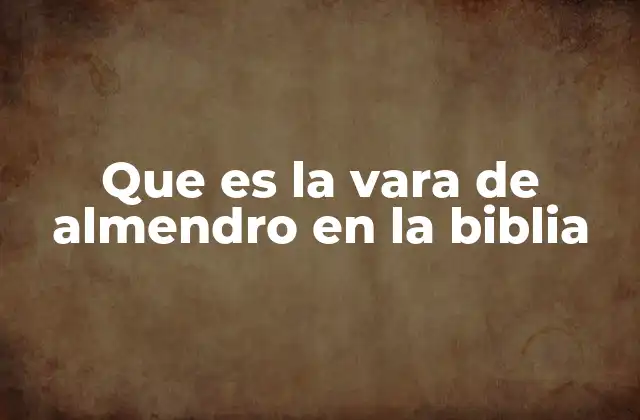 Que es la Vara de Almendro en la Biblia 2 El simbolismo de los objetos en la visión apocalíptica