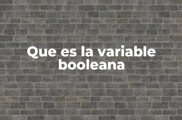 Que es la Variable Booleana