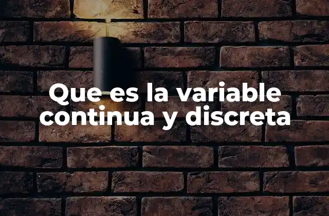 Que es la Variable Continua y Discreta