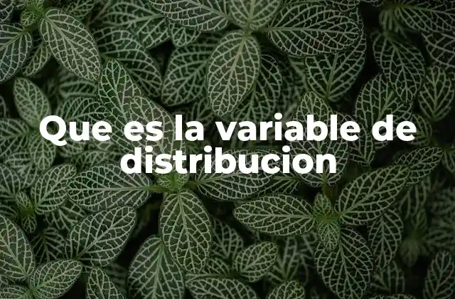 Que es la Variable de Distribucion