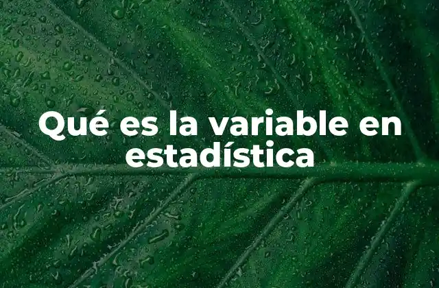 Qué es la Variable en Estadística