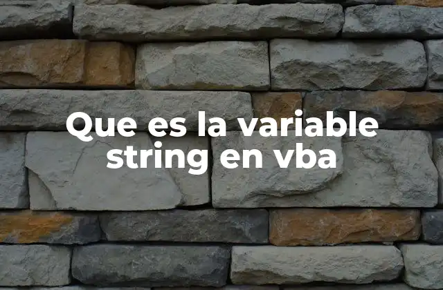 Que es la Variable String en Vba