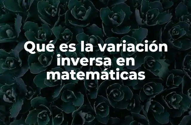 Qué es la Variación Inversa en Matemáticas
