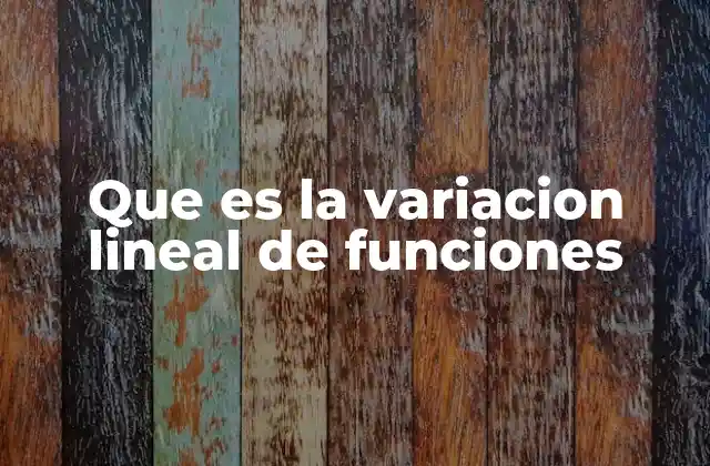 Que es la Variacion Lineal de Funciones