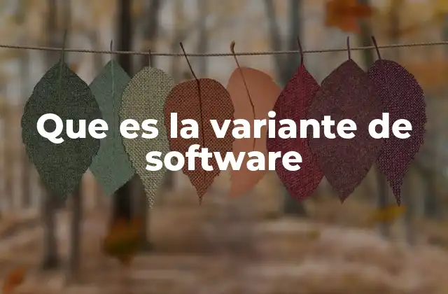 Que es la Variante de Software