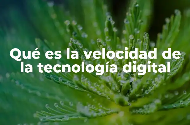 Qué es la Velocidad de la Tecnología Digital