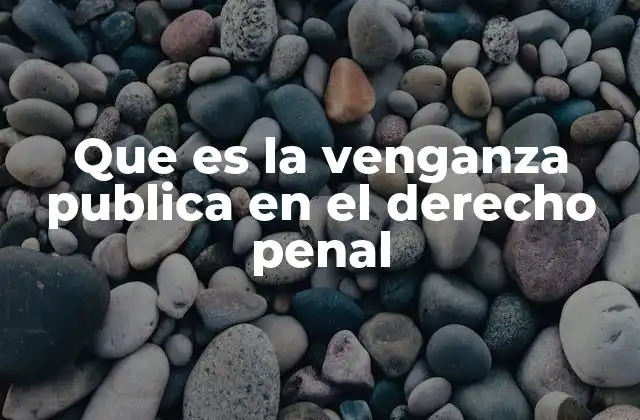 Que es la Venganza Publica en el Derecho Penal