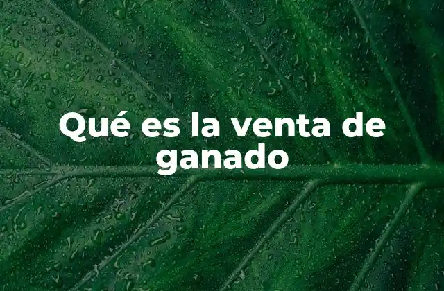 Qué es la Venta de Ganado